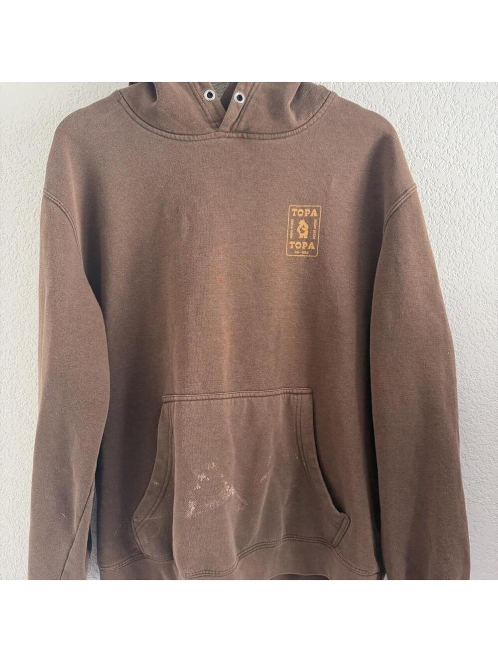 Topa Topa Brewing Vintage Men's Brown Hoody- Large